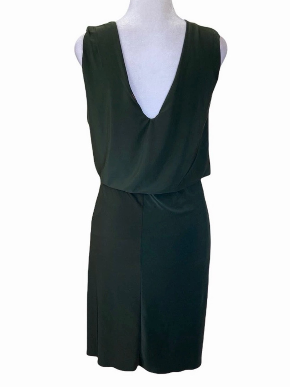MISA Los Angeles Leza Sleeveless Twist-Front V-Neck Mini Dress in Dark Green Med - Picture 9 of 9